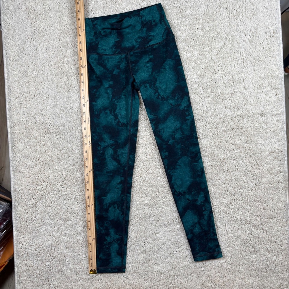 FLEO Teal‎ Black Tie Dye High Waisted Leggings Athleisure Workout Pants XS